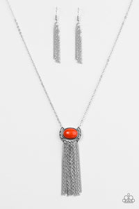 Fair-Weather FRINGE - Orange Necklace