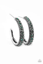 Load image into Gallery viewer, Twinkling Tinseltown - Green Hoop Earring
