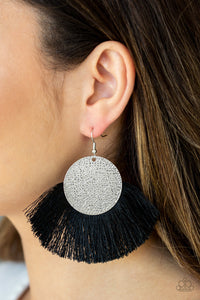 Foxtrot Fringe - Black Earrings