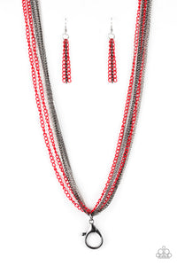 Colorfully Calamity - Red Lanyard