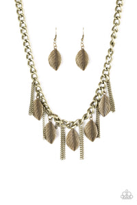 Serenely Sequoia - Brass Necklace