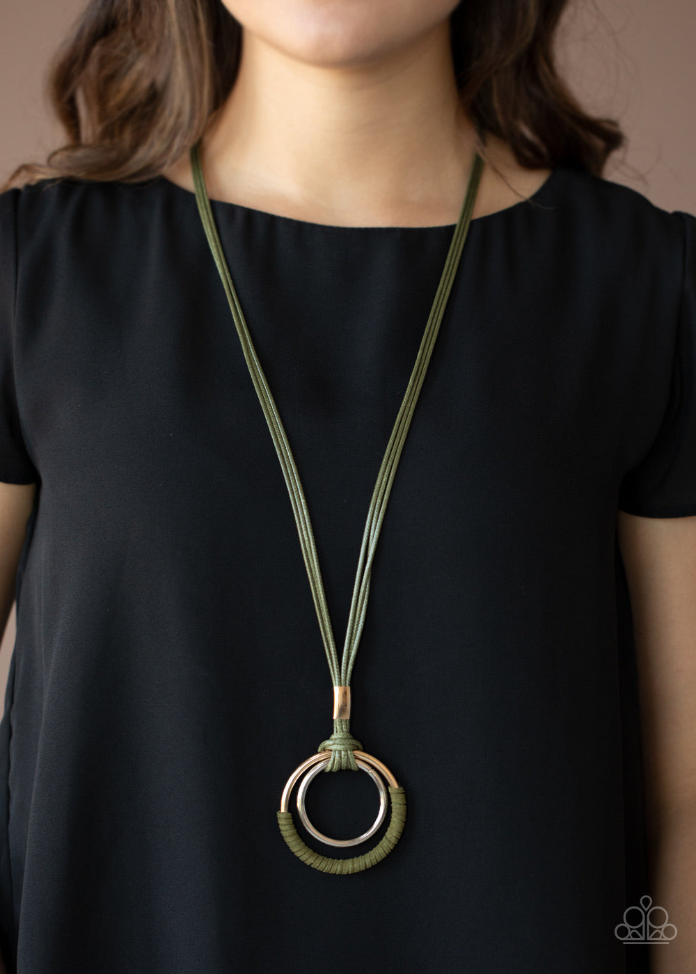 Elliptical Essence - Green Necklace