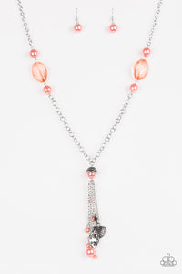 Heart-Stopping Harmony - Orange Necklace