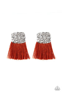 Plume Bloom - Orange Post Earring