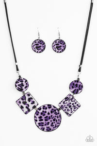 Here Kitty Kitty - Purple Necklace