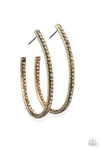 Globetrotting Glitter - Brass Hoop Earring