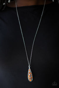 Teardrop Treasure - Orange Necklace