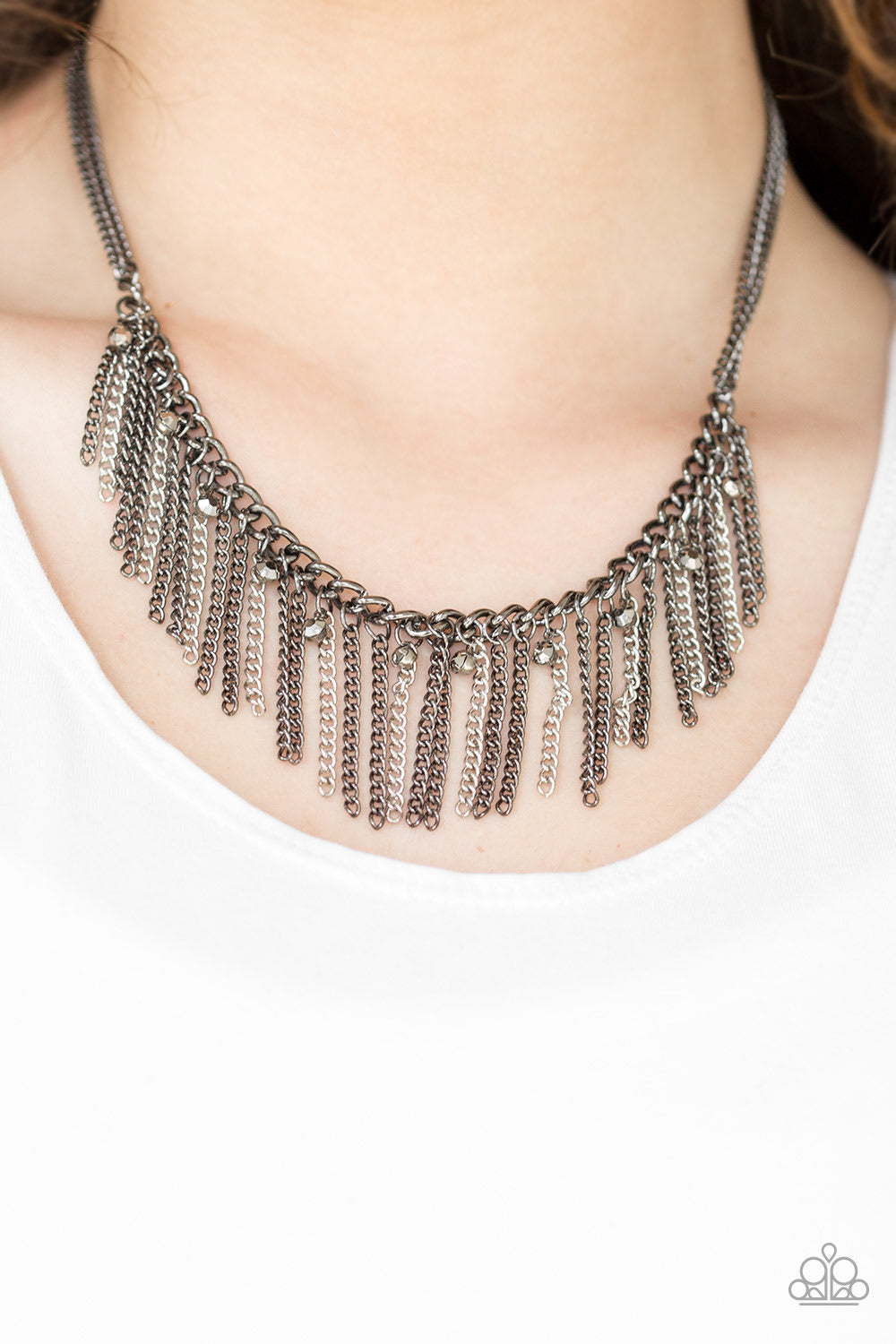 Retro Edge - Black Necklace