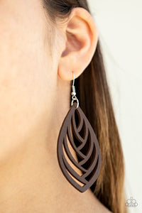 Out Of The Woodwork - Brown Earring