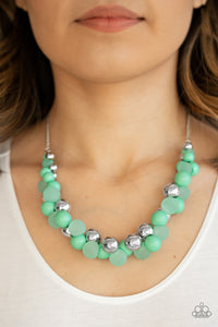 Bubbly Brillance - Green Necklace