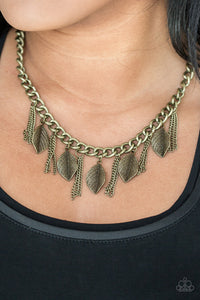 Serenely Sequoia - Brass Necklace