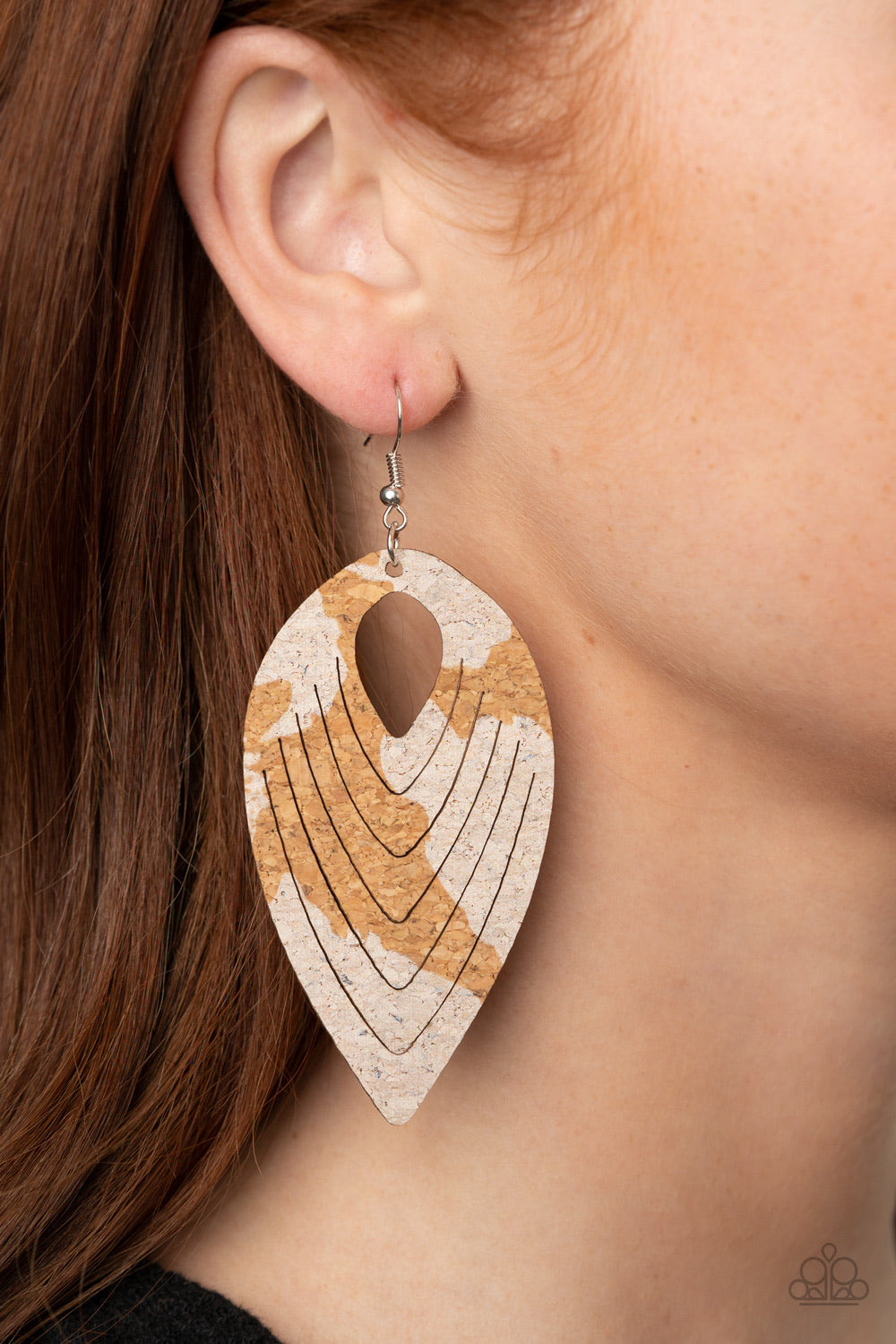 Cork Cabana - White Earring