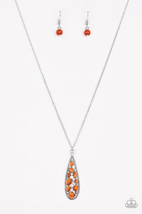 Teardrop Treasure - Orange Necklace