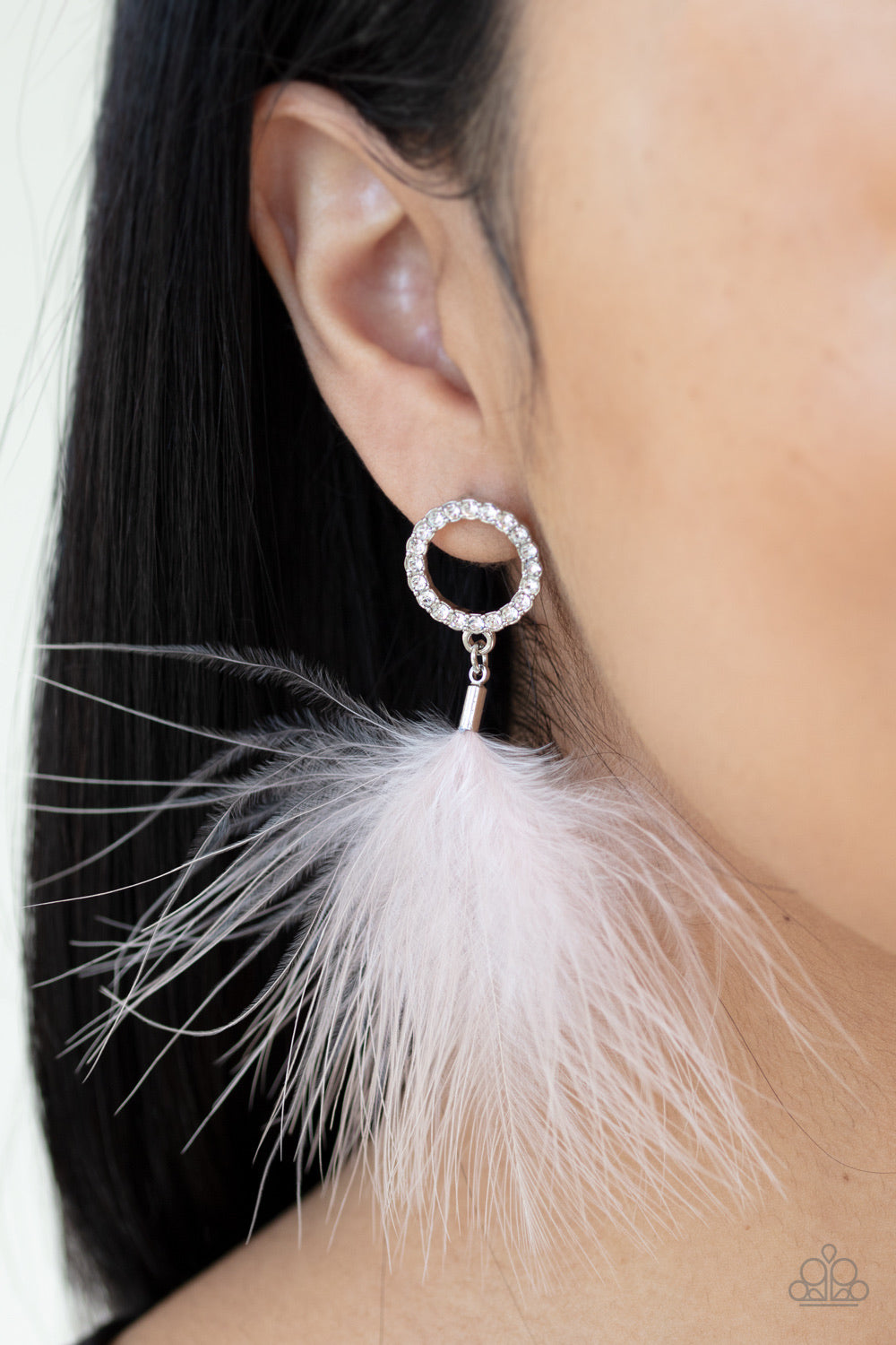 BOA Down - White Post Earring