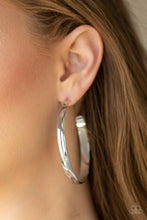 Load image into Gallery viewer, Making Laps - Silver Hoop Earrings
