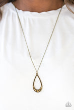 Load image into Gallery viewer, Teardrop Tease - Brass Necklace
