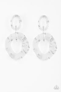 Confetti Congo - White Post Earring