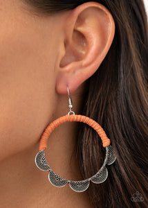 Tambourine Trend - Orange Earring