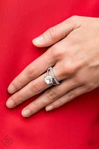 Center Stage Shimmer - White Ring